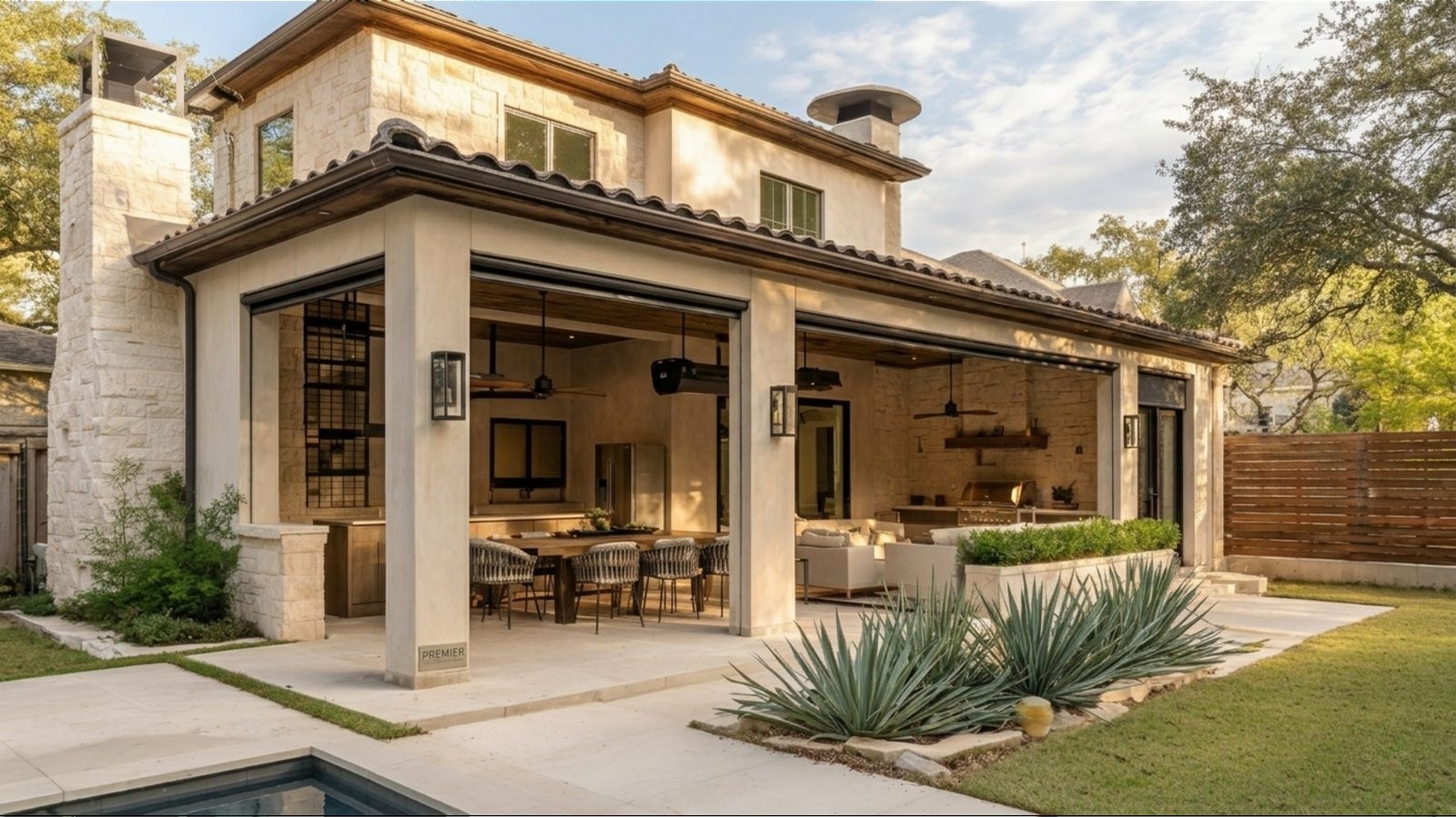 Mediterranean style patio in Colleyville Texas