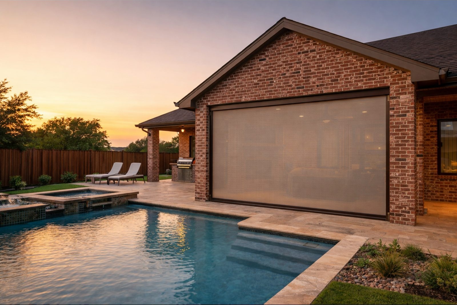 Poolside Screen in Colleyville