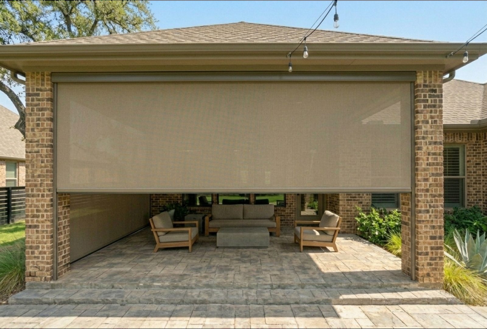 Luxury exterior shade installation in Roanoke, Texas